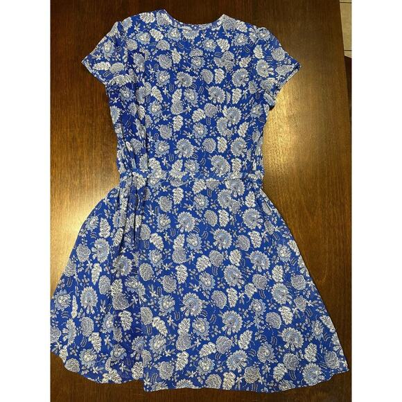 Cottage Core MSK Dress Women's 18 Floral Ruffled Faux Wrap Tie Waist Sheer Lined - Picture 3 of 12